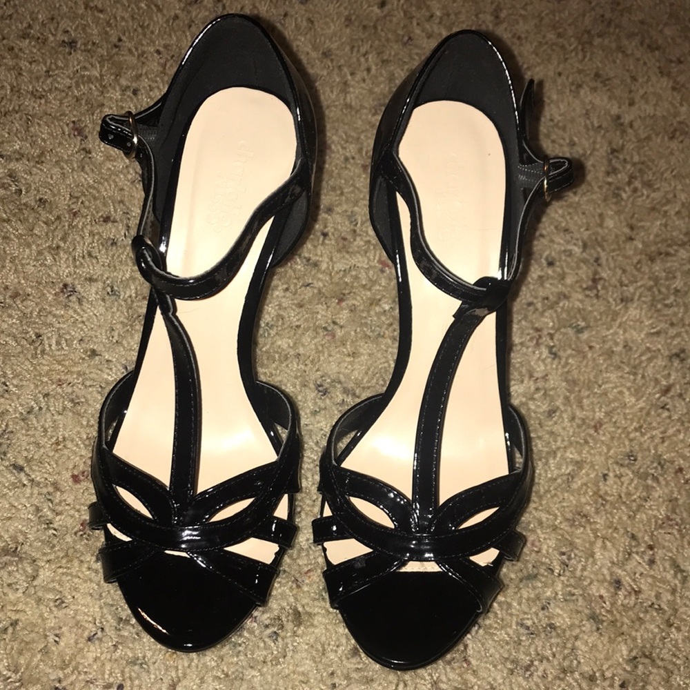 Charlotte Russe Black strappy heels size 8